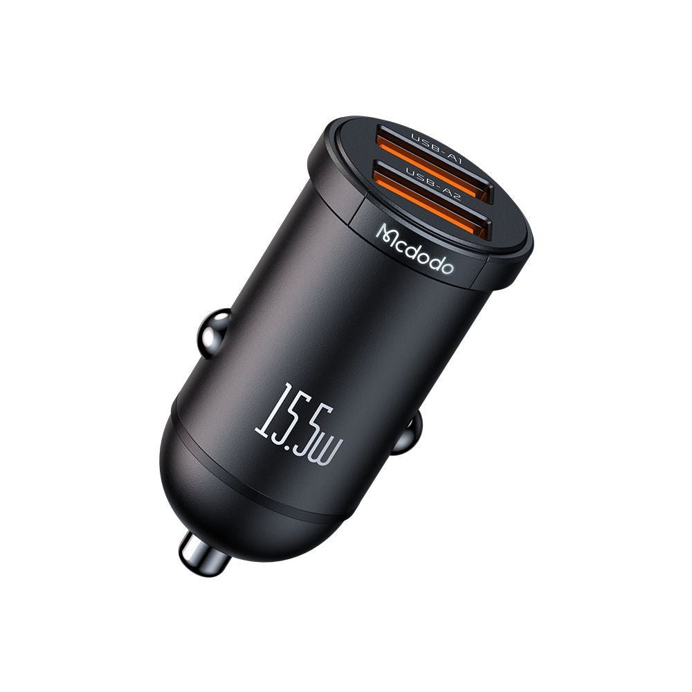 Biloplader McDodo CC-2950 Cool, 15.5W, 3.1A, 2 x USB-A, Sort