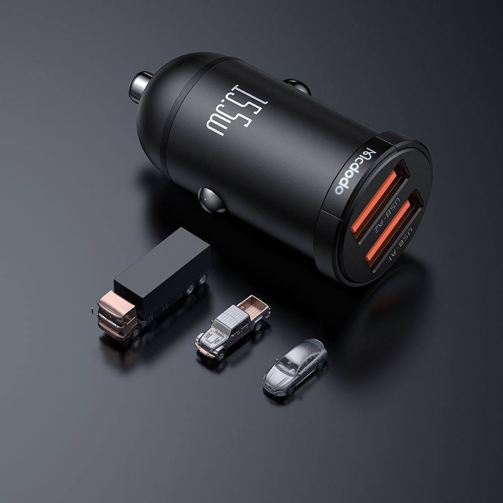 Biloplader McDodo CC-2950 Cool, 15.5W, 3.1A, 2 x USB-A, Sort