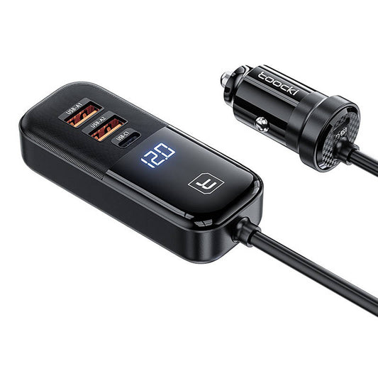 Biloplader Toocki 2A+2C, 120W, 3A, 2 x USB-A - 2 x USB-C, sort TCC2C2C2AXJ01