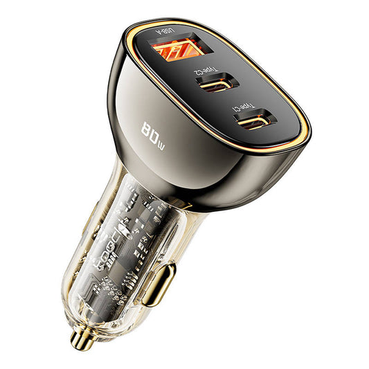 Toocki Billader 2C+A, 80W, 3A, 1 x USB-A - 2 x USB-C, Sort TCC2C 1A-XF01 TCC2C 1A-XF01