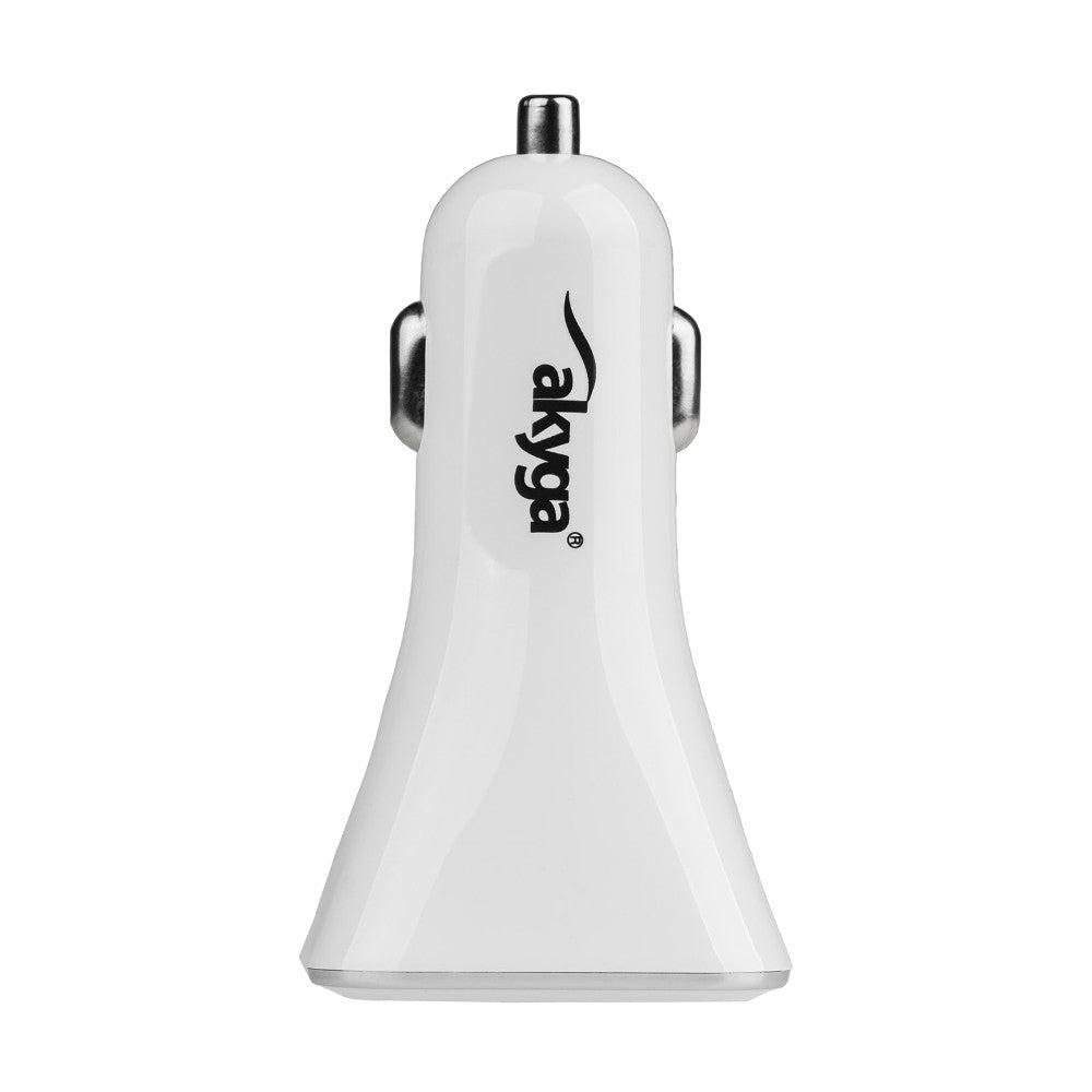 Akyga AK-CH-09 Biloplader, 10W, 2A, 4 x USB-A, Hvid