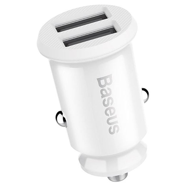 Baseus Grain billader, 10,5W, 2,1A, 2 x USB-A, hvid CCALL-ML02