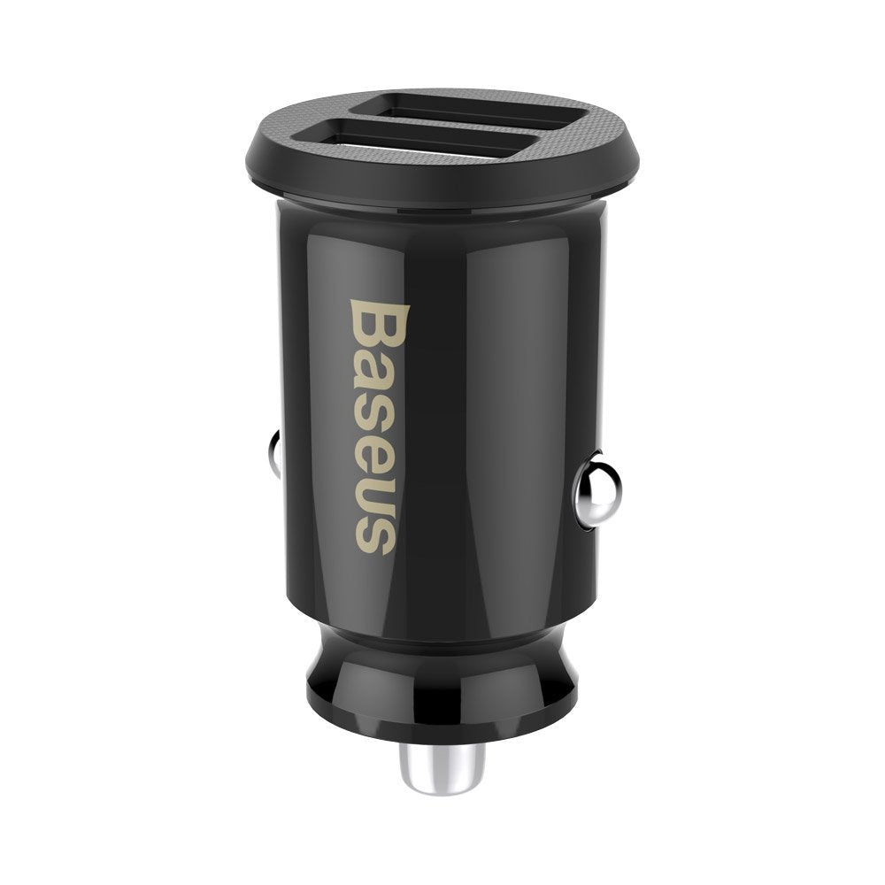 Biloplader Baseus Grain, 10W, 2,4A, 2 x USB-A, sort CCALL-ML01