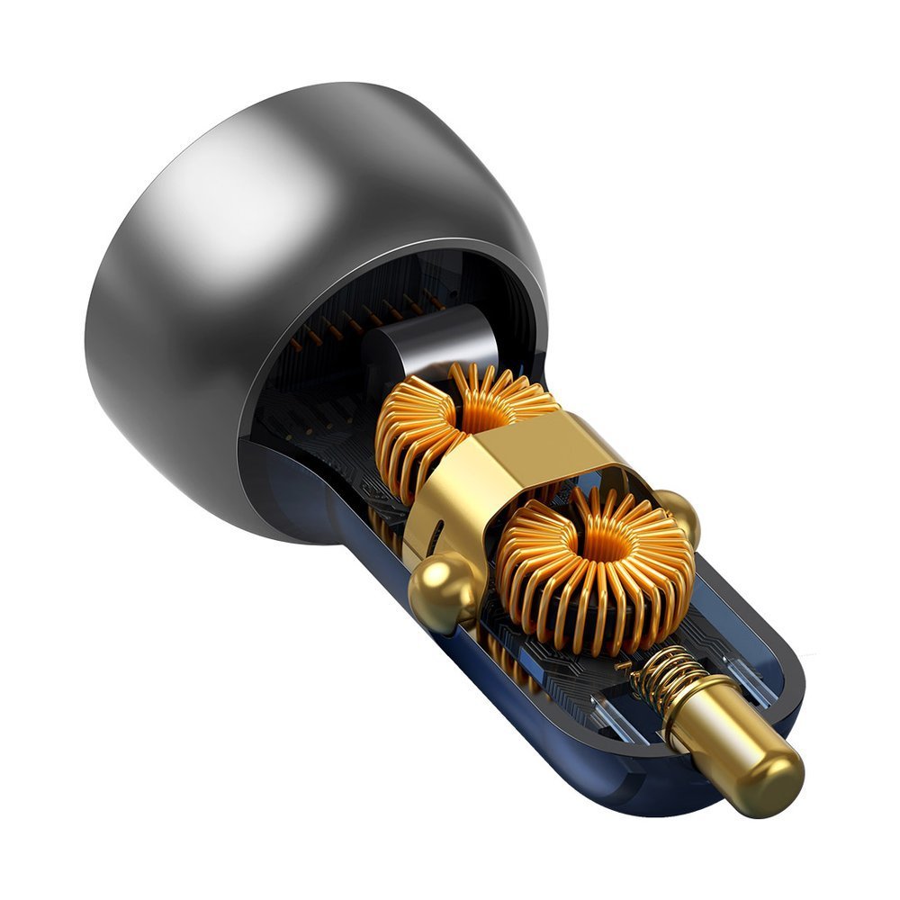 Baseus Biloplader, 65W, 5A, 1 x USB-A - 1 x USB-C, Grå CCKX-C0A