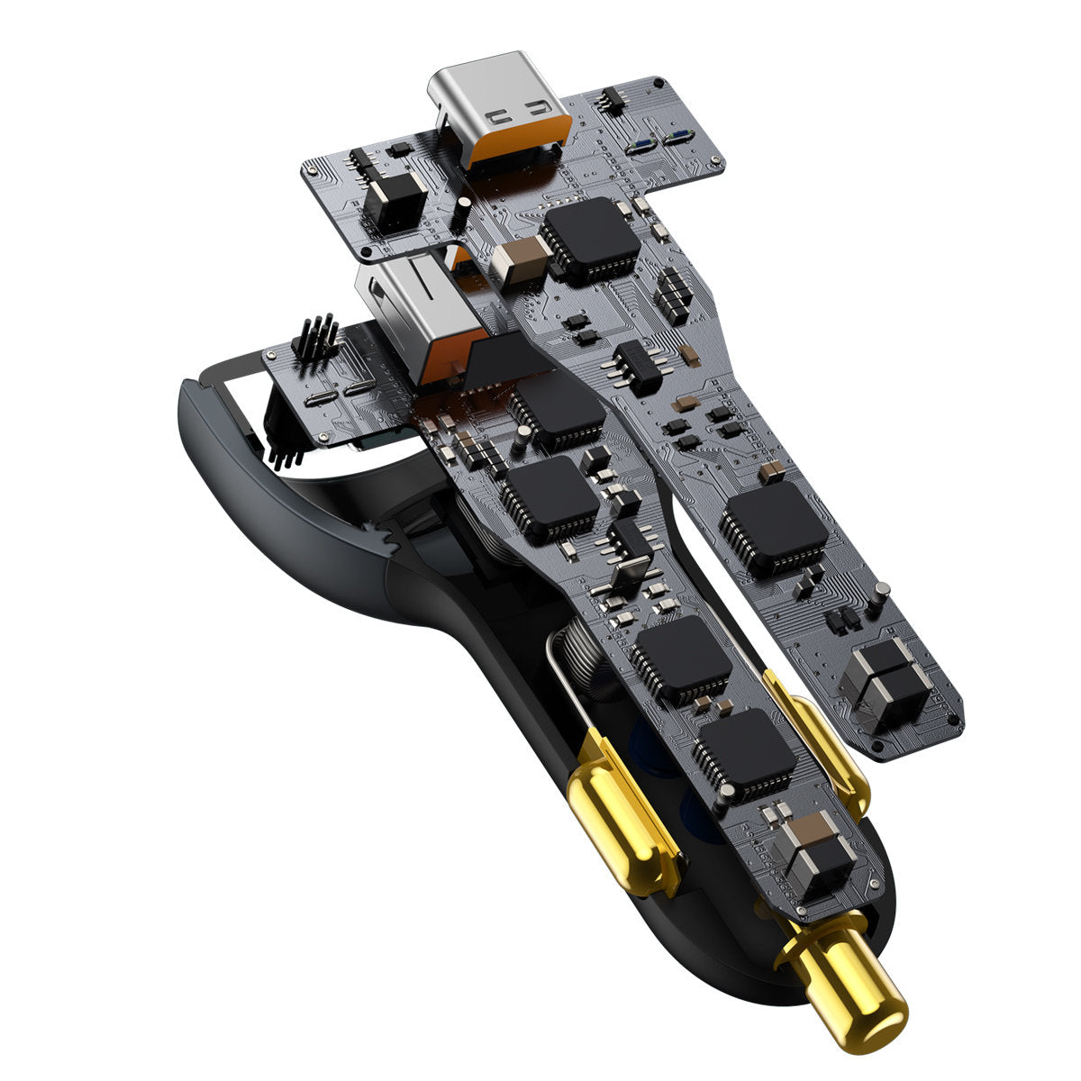 Biloplader med USB-C-kabel Baseus Qualcomm, 160W, 3A, 1 x USB-A - 2 x USB-C, grå TZCCZZM-0G