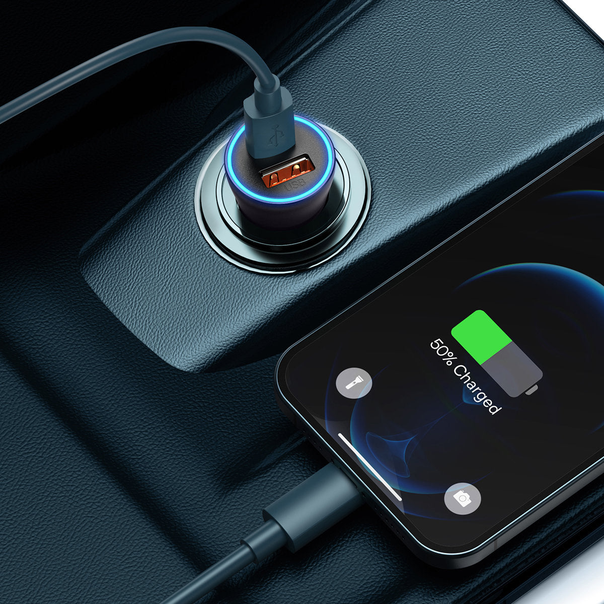 Car Charger Baseus Golden Golden Contactor Max, 60W, 3A, 1 x USB-A - 1 x USB-C, Grey CGJM000113 CGJM000113