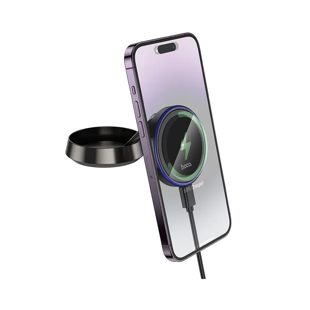 Trådløs Biloplader HOCO HW33, 15W, 1.67A, Grå