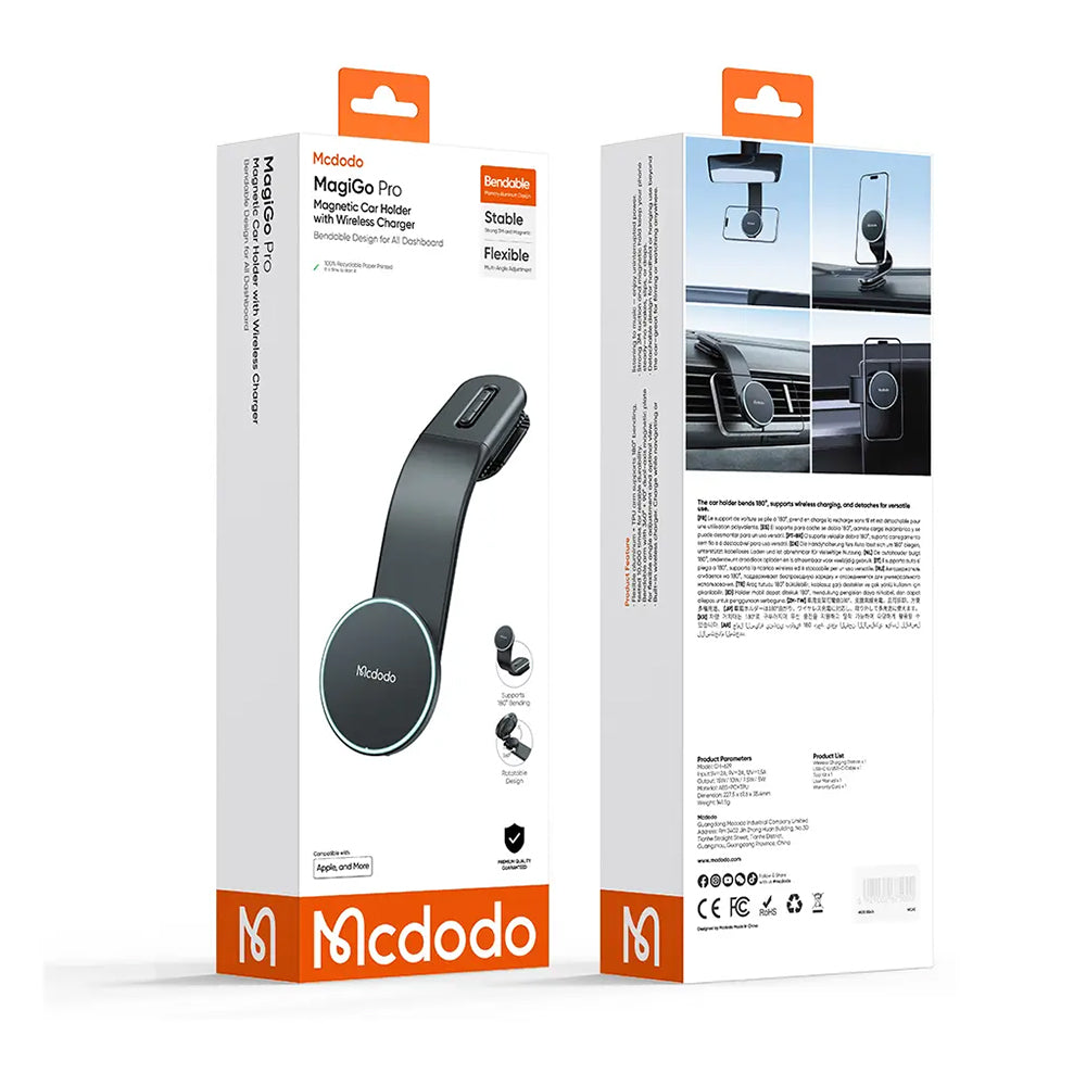 Trådløs Biloplader McDodo CH-6290, 15W, 1.67A, Sort