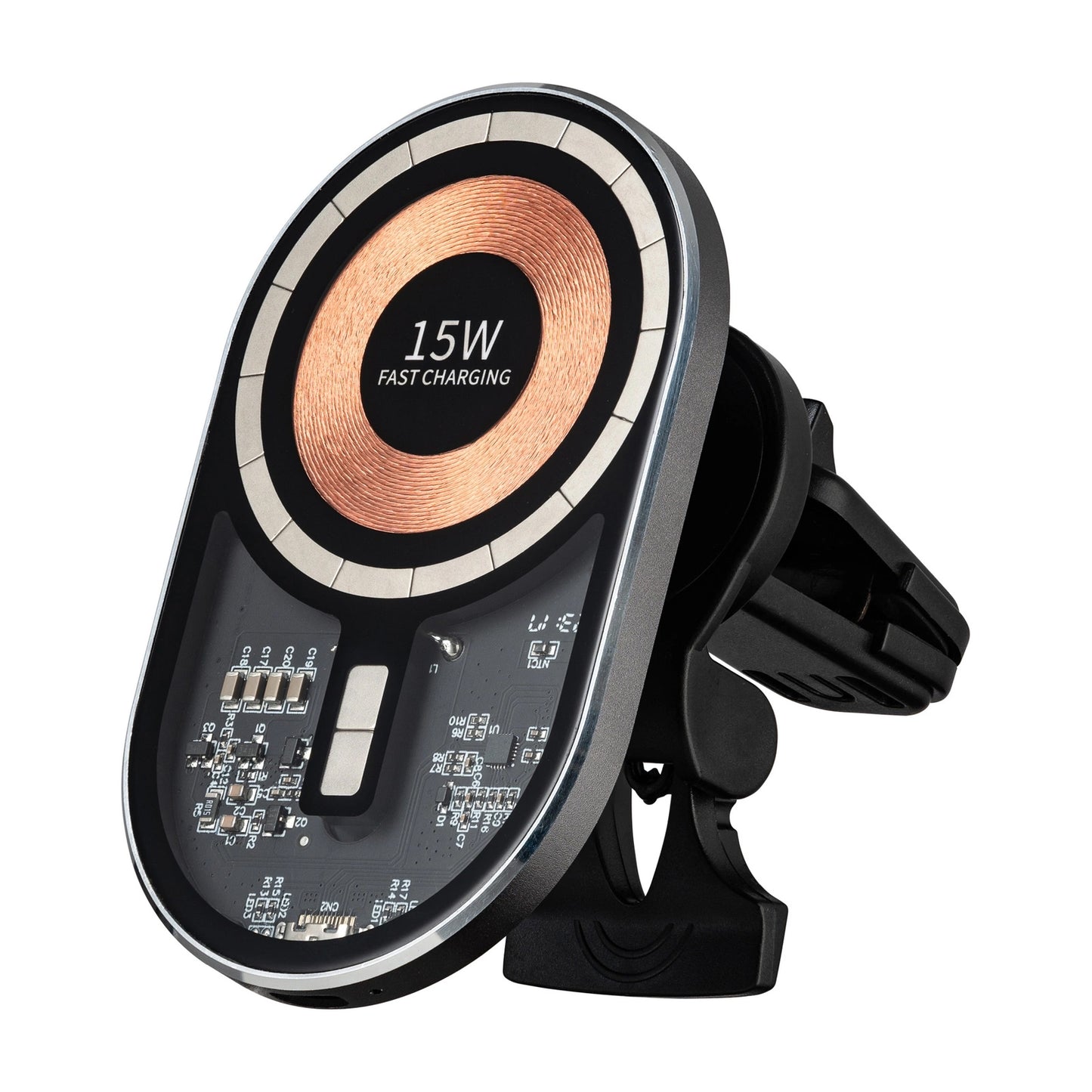 Trådløs Biloplader Qualo QTUS-K-15-07, 15W, 1.67A, Grå