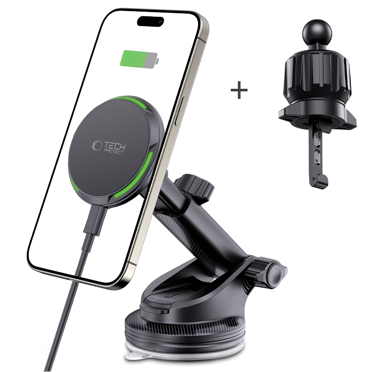 Trådløs biloplader Tech-Protect MM15W-V7 QI2, 15W, 1,67A, sort