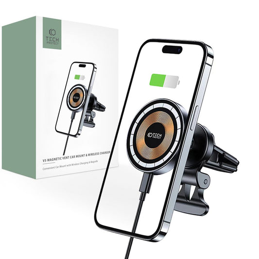 Trådløs biloplader Tech-Protect V5, 15W, 1,67A, sort