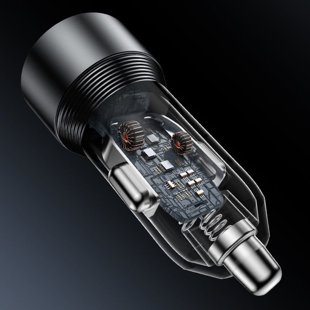 Biloplader Yesido Y64, 50W, 3A, 1 x USB-A - 1 x USB-C, Sort