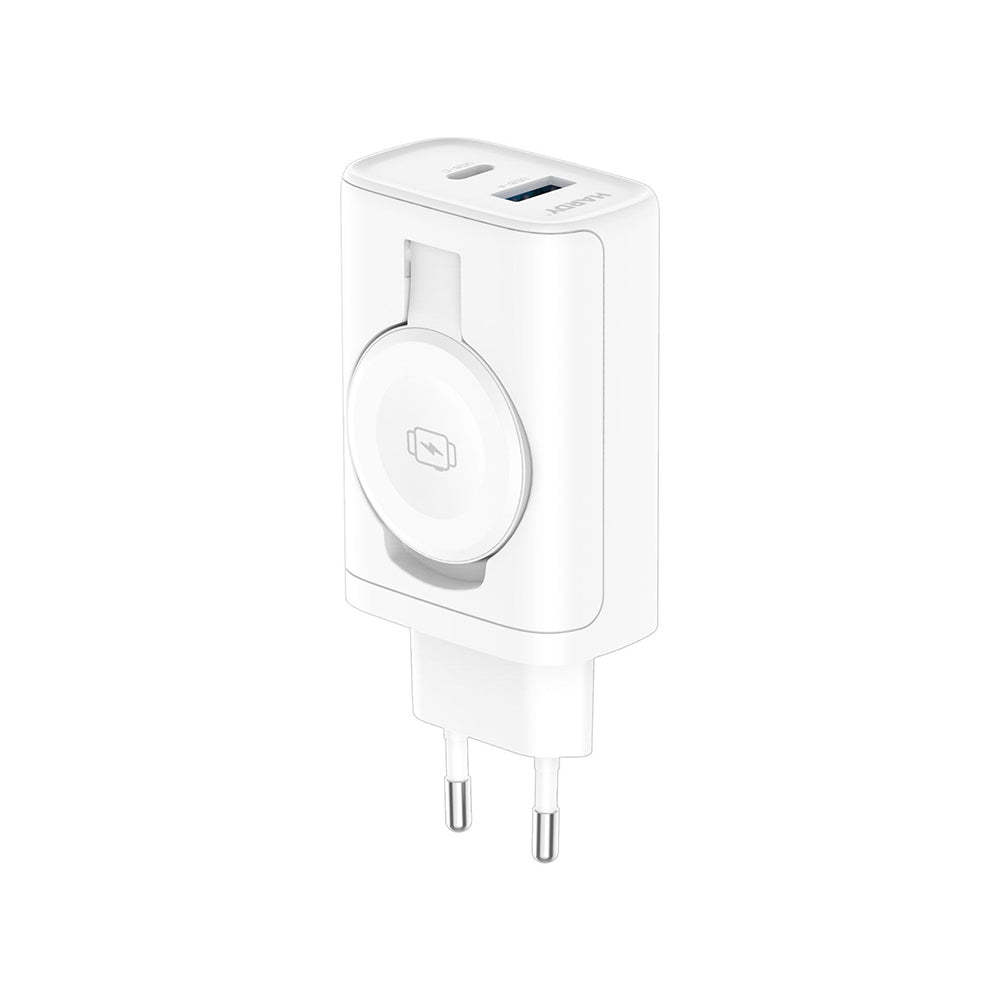 Netværksoplader 3MK Hardy 2in1, 33W, 3A, 1 x USB-A - 1 x USB-C, Hvid