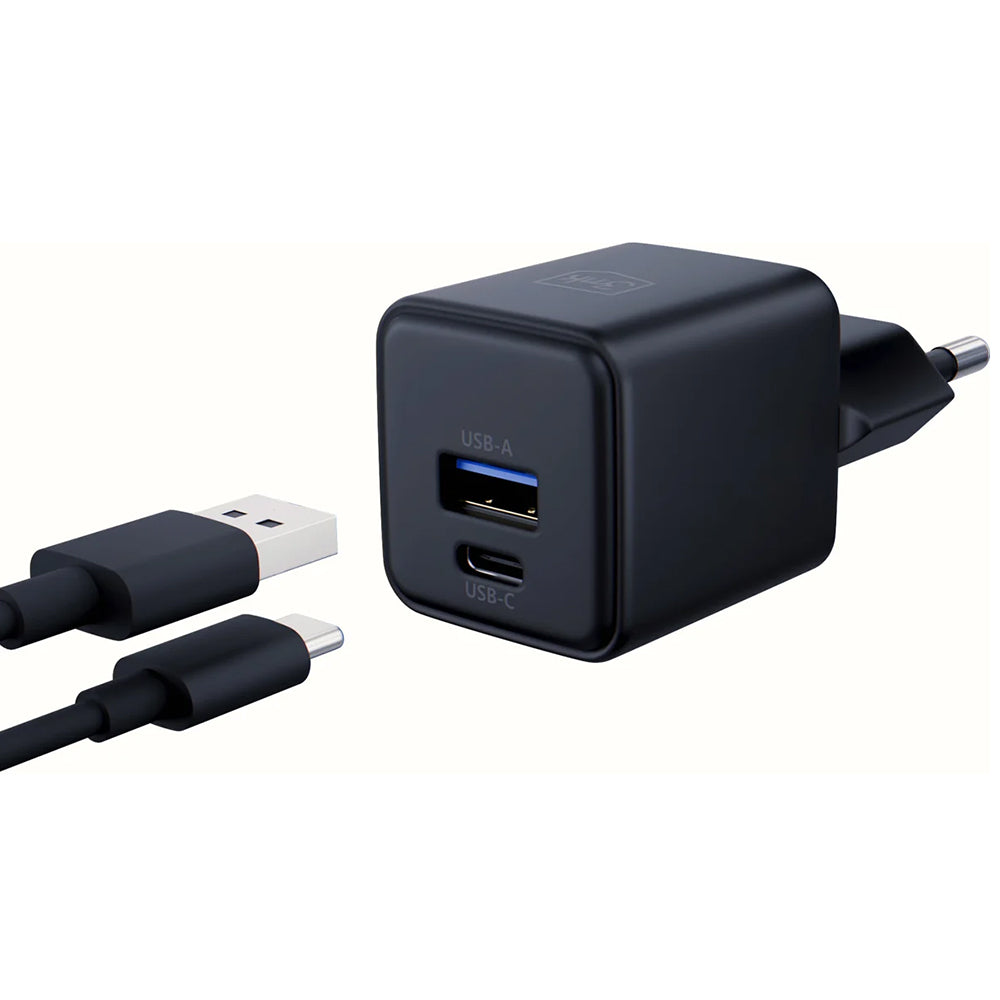 Netværksoplader 3MK Hyper, 20W, 3A, 1 x USB-A - 1 x USB-C, Sort