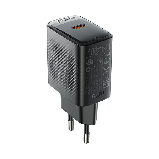 Netværksoplader Acefast A104, 25W, 3A, 1 x USB-C, Sort