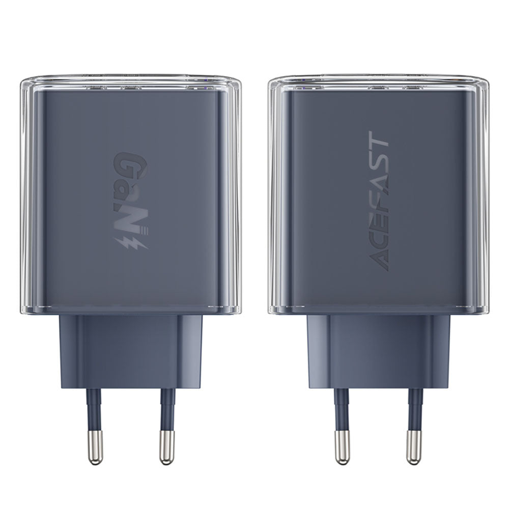 Netværksoplader Acefast A45 Exploration, 65W, 3.25A, 1 x USB-A - 2 x USB-C, Grå