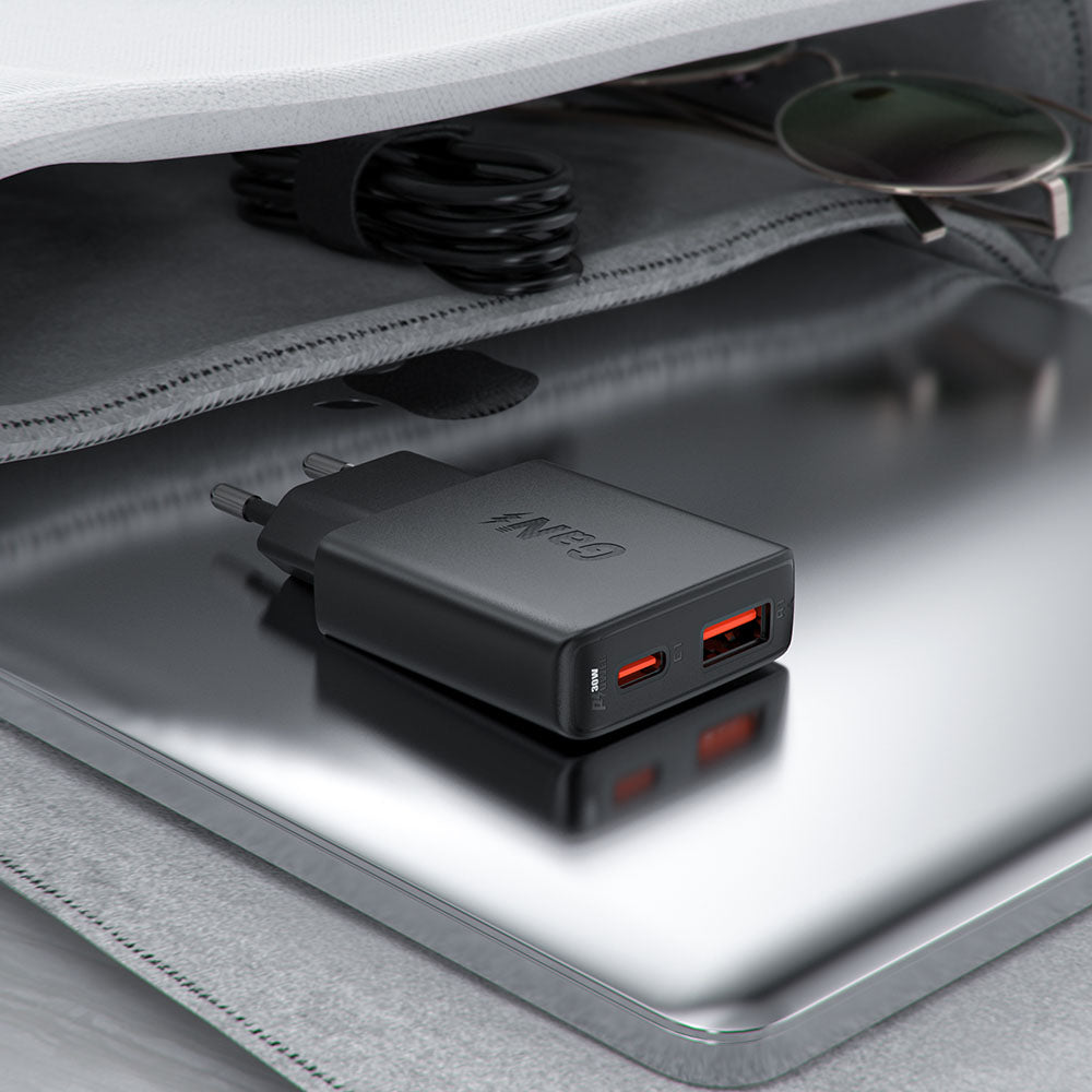 Netværksoplader Acefast A69, 30W, 3A, 1 x USB-A - 1 x USB-C, Sort