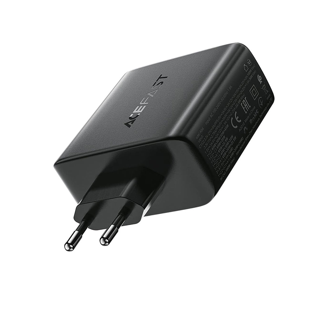Acefast A94 netværksoplader, 100W, 5A, 1 x USB-A - 3 x USB-C, Sort