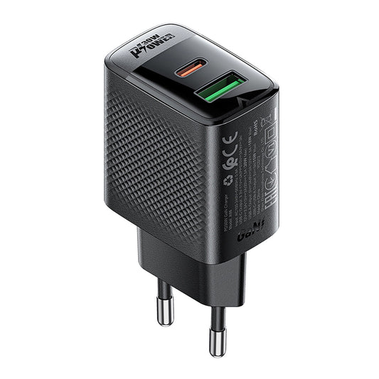 Netværksoplader Acefast A98, 30W, 3A, 1 x USB-A - 1 x USB-C, Sort