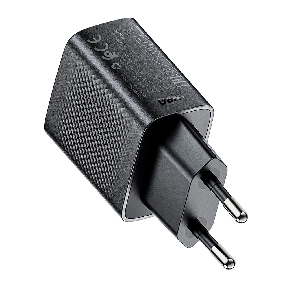 Netværksoplader Acefast A98, 30W, 3A, 1 x USB-A - 1 x USB-C, Sort