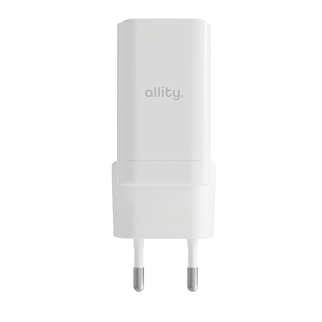 Allity Netværksoplader. ATC-01-45WCC Fast, 45W, 3A, 1 x USB-A - 1 x USB-C, Hvid