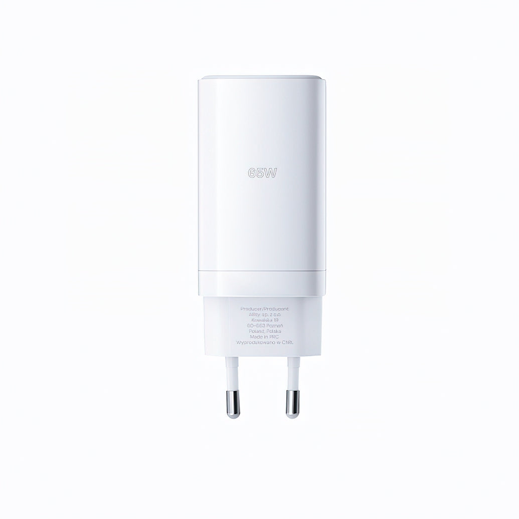 Allity Netværksoplader. ATC-01-65WACC Fast, 65W, 3.25A, 1 x USB-A - 2 x USB-C, Hvid