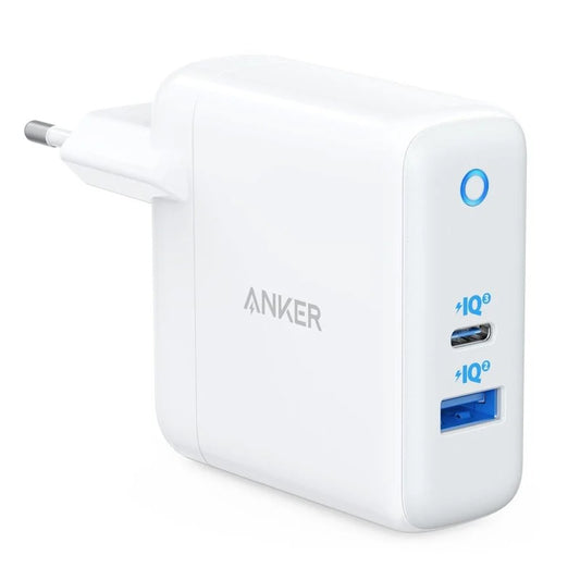 Netværksoplader Anker PowerPort PD+ 2, 35W, 3A, 1 x USB-A - 1 x USB-C, hvid A263636G21