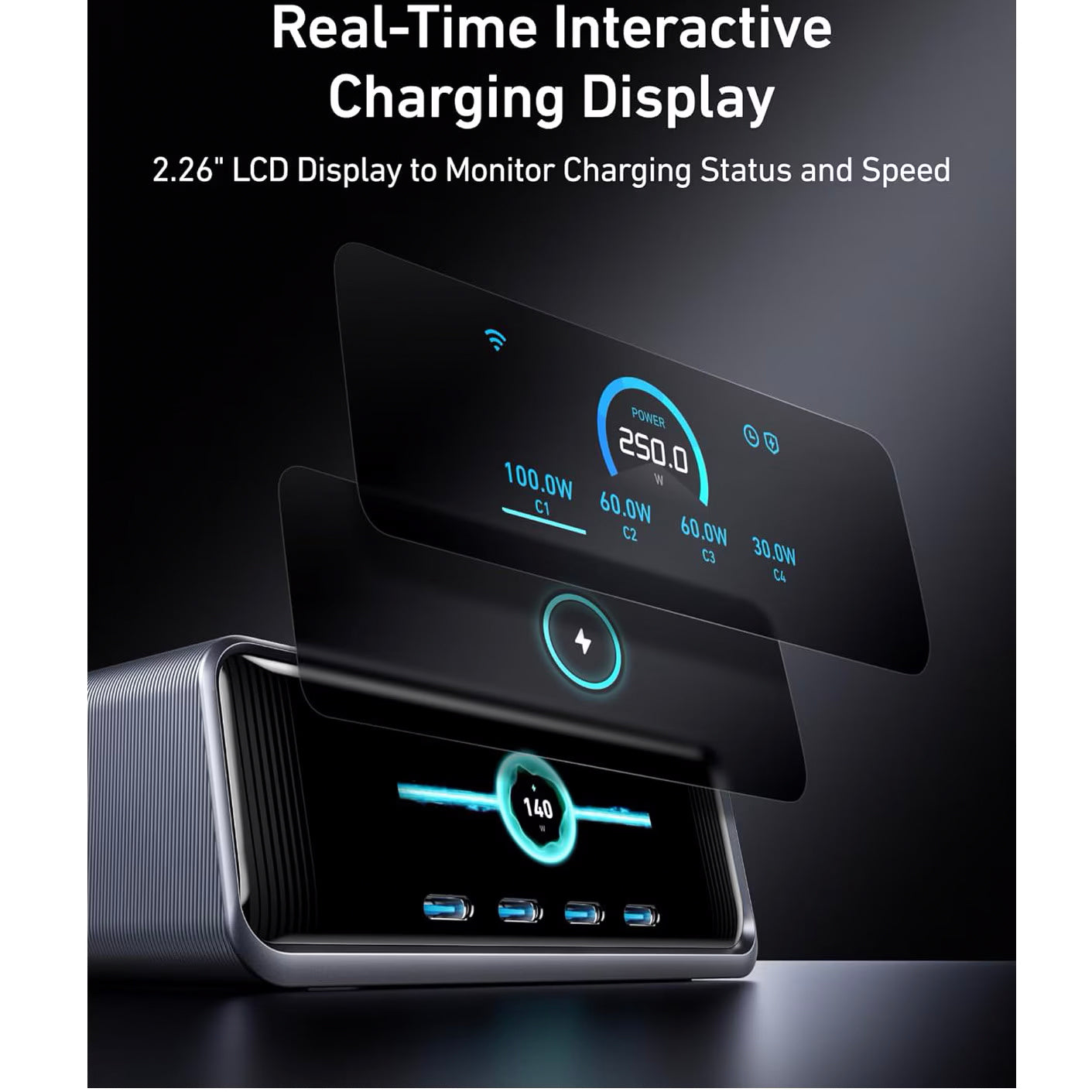 Ladestation Anker Prime, 250W, 2 x USB-A - 4 x USB-C, sort A2345341