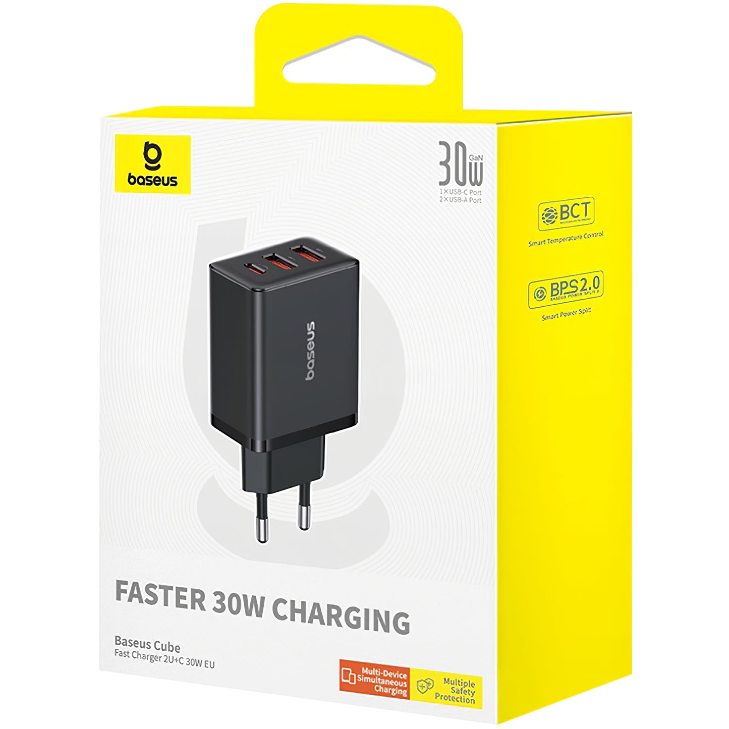 Netværksoplader Baseus Cube, 30W, 3A, 1 x USB-C - 2 x USB-A, Sort P10111402113113-00