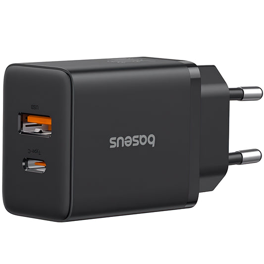 Netværksoplader Baseus Cube, 30W, 2,4A, 1 x USB-A - 1 x USB-C, Sort P10111404113-00