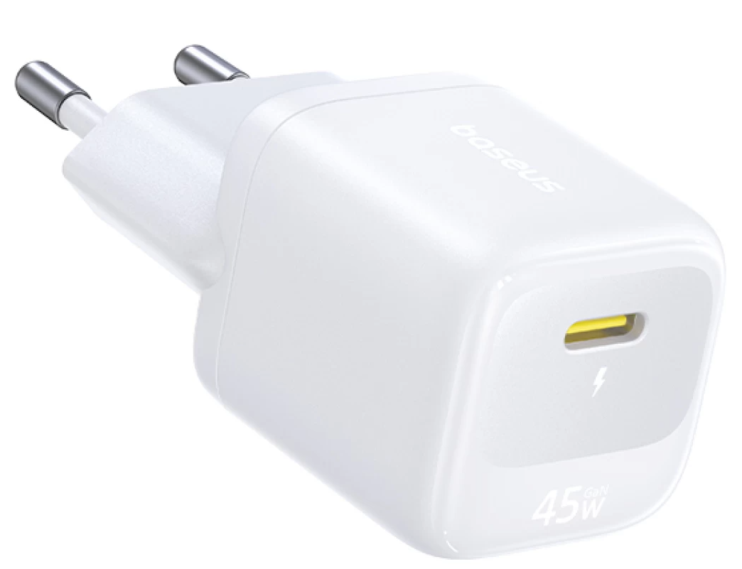 Baseus EnerFill FN22-netoplader, 45 W, 3 A, 1 x USB-C, hvid E0123301
