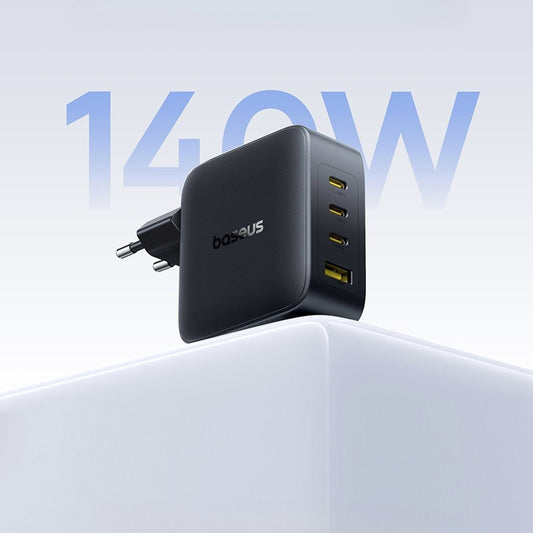 Baseus EnerFill FH11 netværksoplader, 140W, 5A, 1 x USB-A - 3 x USB-C, Sort E0121J00