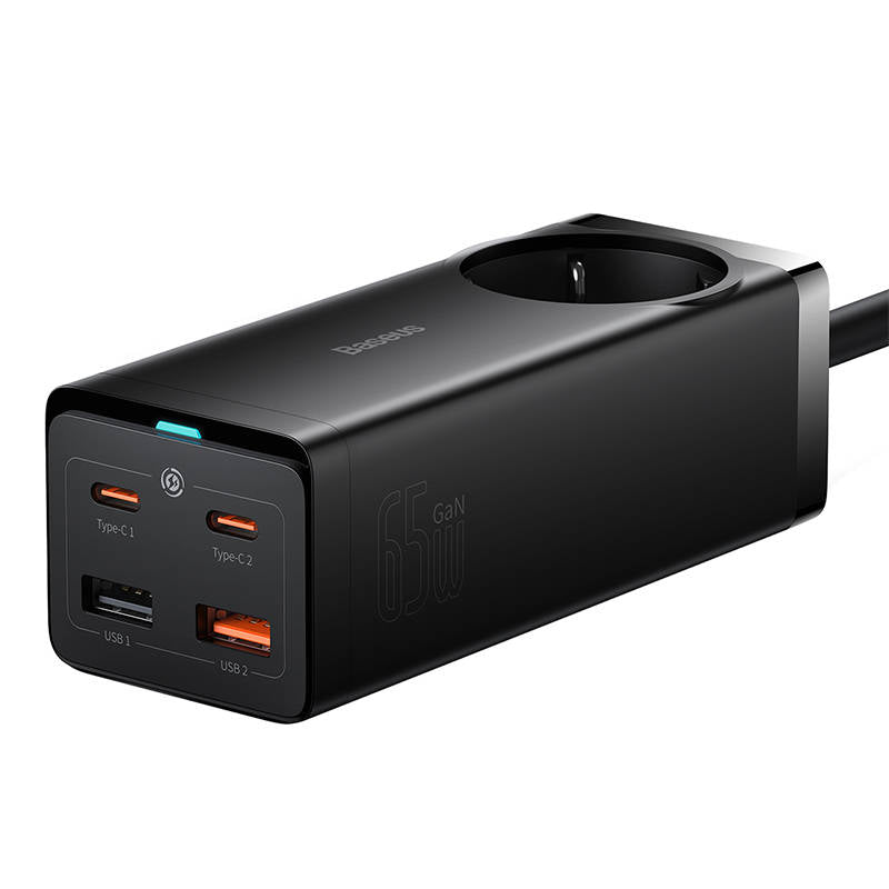 Forlængerledning Baseus GaN3 Pro, 1 x Schuko, Sort PSZM000901