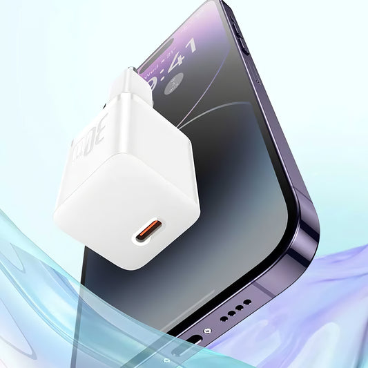 Network Charger Baseus GaN Mini GaN Mini 1C, 30W, 3A, 1 x USB-C, White CCGN070502