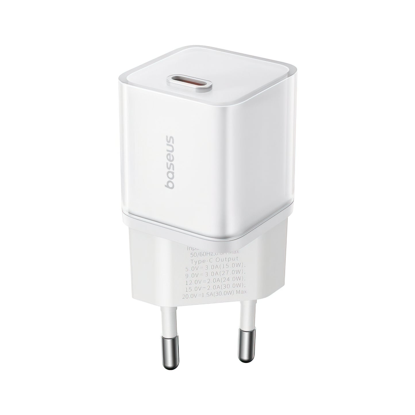 Baseus GaN5S netværksoplader, 30W, 3A, 1 x USB-C, Hvid P10162504213-00