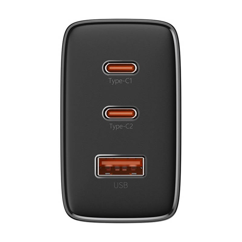Baseus Cube Pro netværksoplader, 65W, 3.25A, 1 x USB-A - 2 x USB-C, Sort P10152301113-00