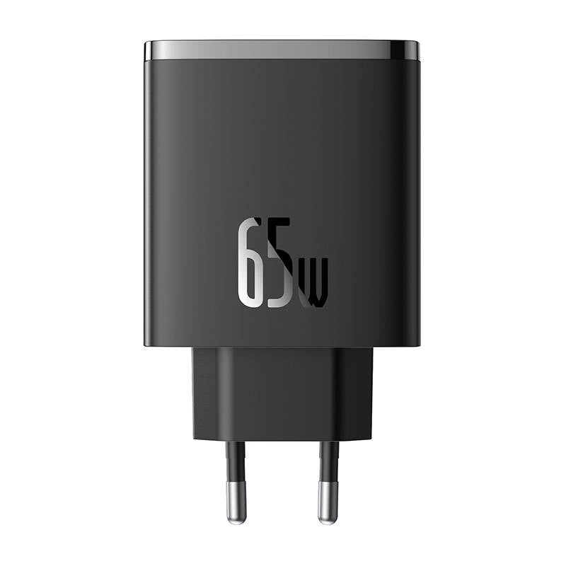 Baseus Cube Pro netværksoplader, 65W, 3.25A, 1 x USB-A - 2 x USB-C, Sort P10152301113-00