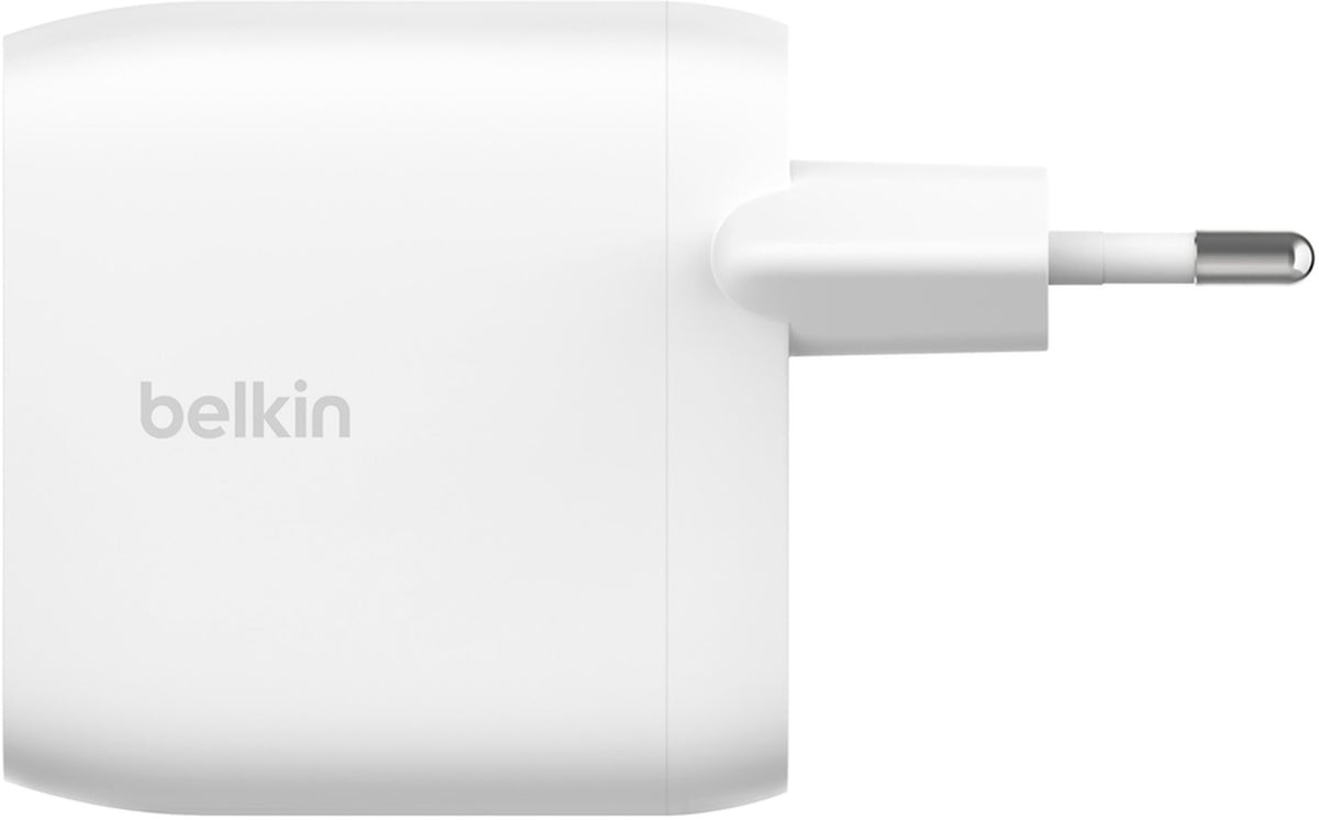 Belkin BoostCharge Pro Dual netoplader, 60W, 3A, 2 x USB-C, hvid WCB010vfWH