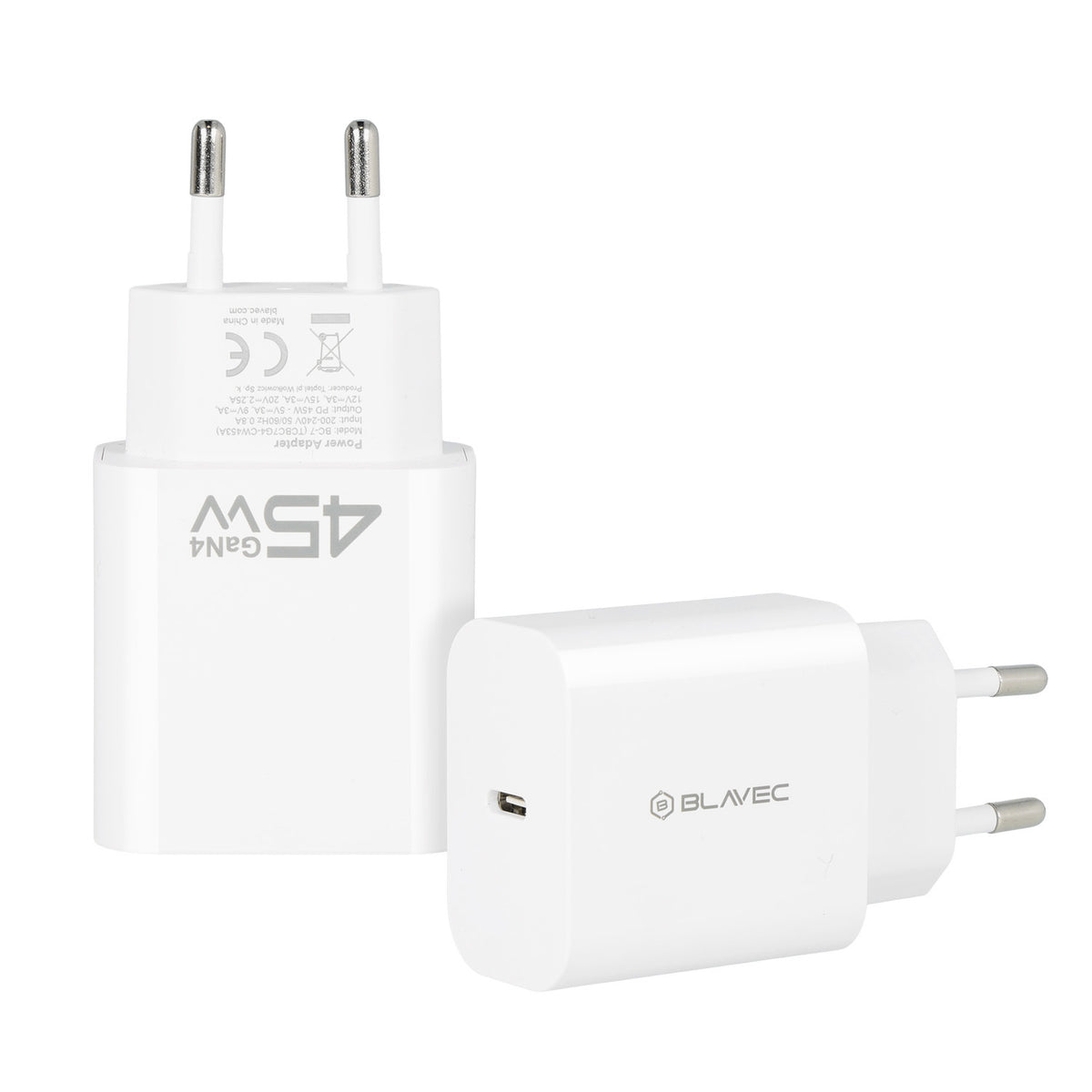Blavec BC-7 Network Charger, 45W, 3A, 1 x USB-C, White