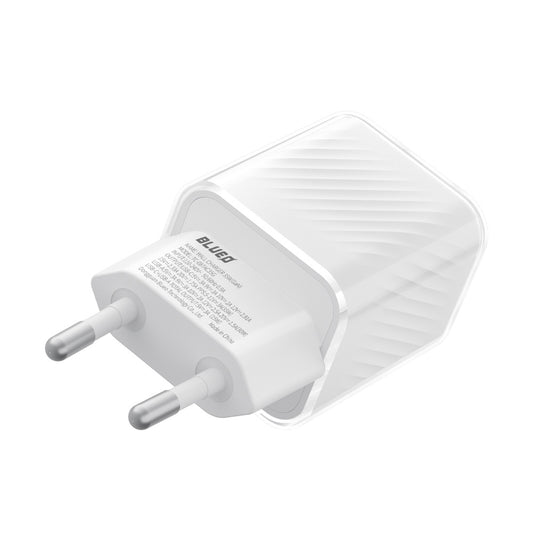 Blueo Netværksoplader, 35W, 3A, 1 x USB-A - 1 x USB-C, Hvid