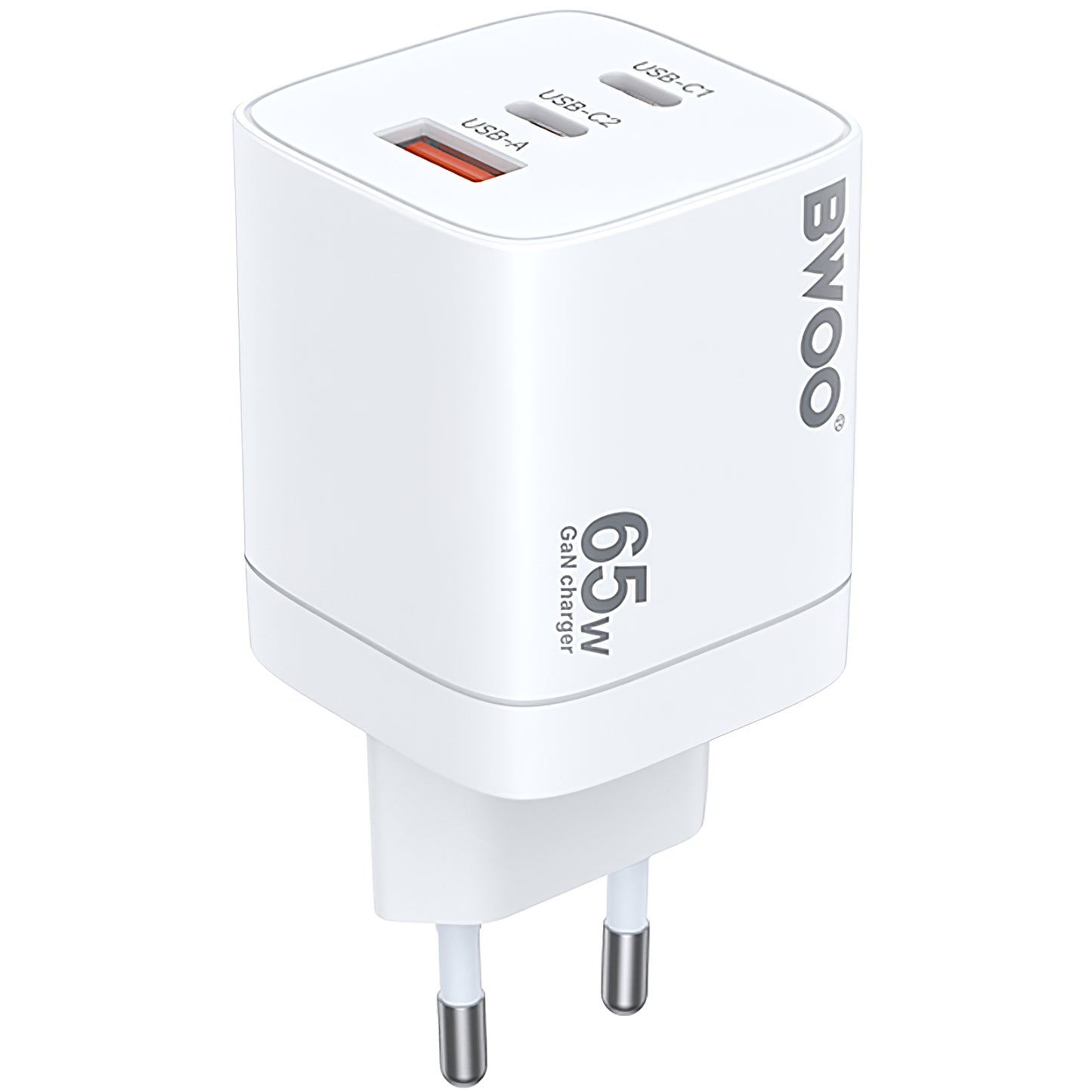 Netværksoplader BWOO CDA147, 65W, 4.5A, 1 x USB-A - 2 x USB-C, Hvid