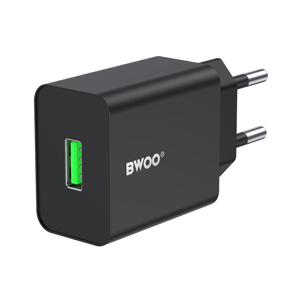 Netværksoplader BWOO CDA249, 12W, 2.4A, 1 x USB-A, Sort