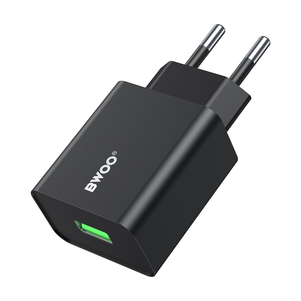 Netværksoplader BWOO CDA249, 12W, 2.4A, 1 x USB-A, Sort