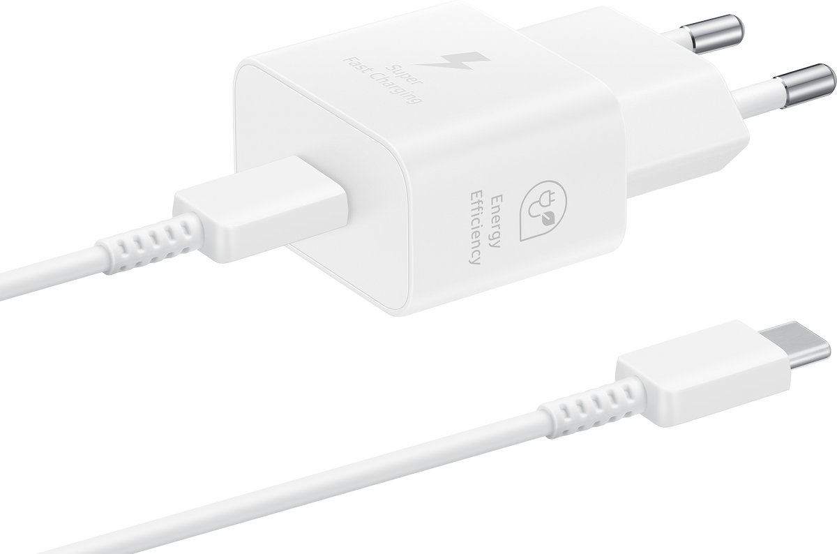 Samsung USB-C-kabel netværksoplader Samsung, 25W, 3A, 1 x USB-C, hvid EP-T2510XWEGEU