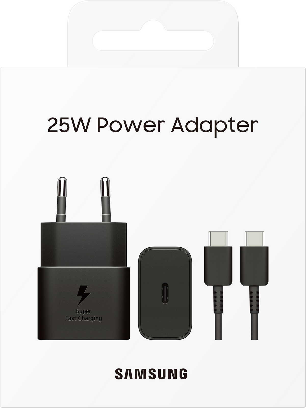 Samsung USB-C-kabel netværksoplader Samsung, 25W, 3A, 1 x USB-C, sort EP-T2510XBEGEU