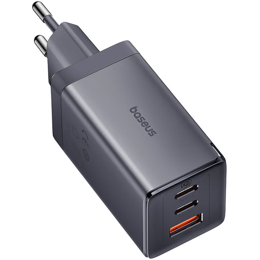 Baseus GaN5 Ultra USB-C Cable netværksoplader med USB-C-kabel, 65W, 3,25A, 1 x USB-A - 2 x USB-C, grå P10110812827-Z1