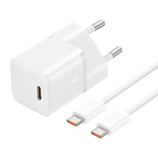 Netværksoplader med USB-C kabel Baseus GaN5, 20W, 3A, 1 x USB-C, Hvid P10110900213-01