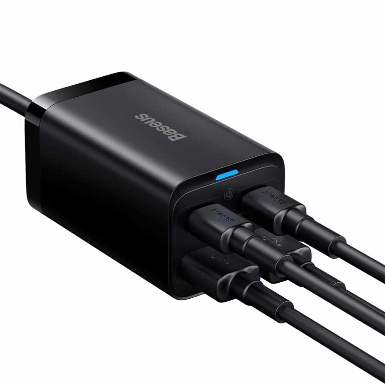 Baseus GaN3 Pro opladerstation, 65W, 3A, 2 x USB-A - 2 x USB-C, Sort CCGP040101