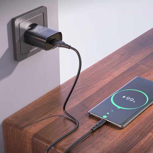 Netværksoplader med USB-C-kabel Borofone BN1, 10W, 2,1A, 1 x USB-A, sort