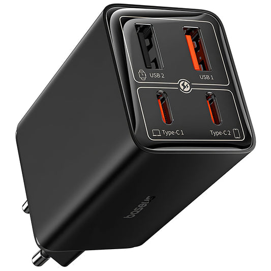 Baseus Gain6 Pro USB-C Cable netværksoplader med USB-C-kabel, 100W, 3,25A, 2 x USB-A - 2 x USB-C, sort P10162705112112-00
